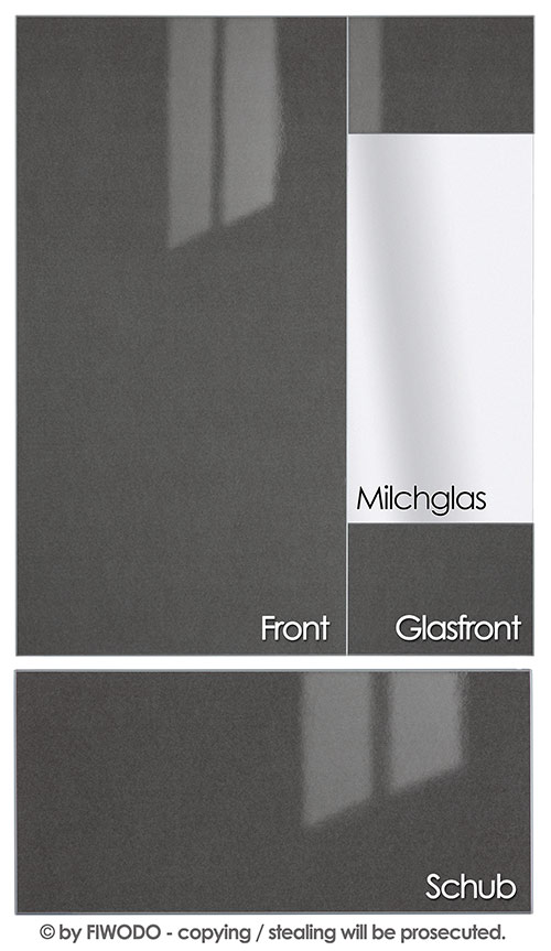 GroÃe einbauküche küche 420cm mit hochschränken modern grau ...
