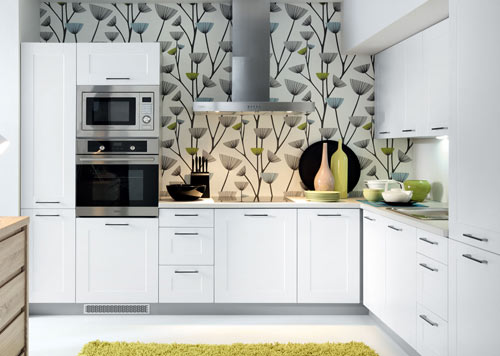 GroÃe einbauküche küche 420cm mit hochschränken modern grau ...