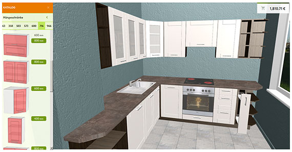 Küche und Einbauküche online planen kostenlos - 3D Küchenplanung