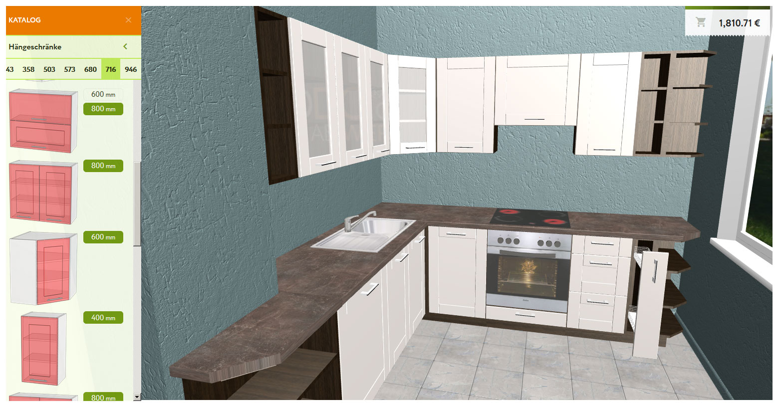 Küche und Einbauküche online planen kostenlos - 3D Küchenplanung Gross