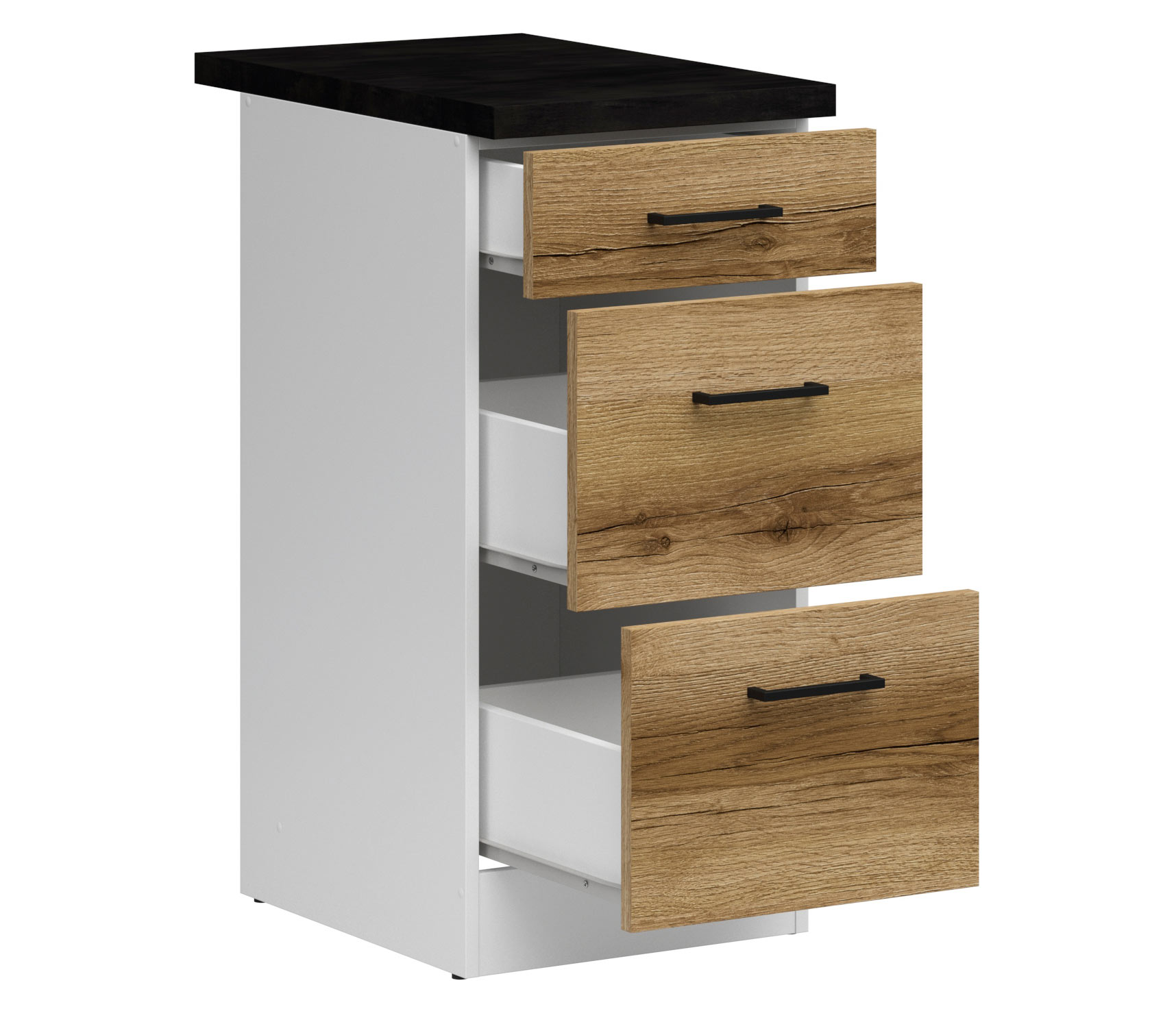 D3S/40/82 EICHE DELANO HELL Junona Line Schubunterschrank gross 1