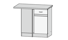 DNW/100/82 Junona Line Eckschrank 100 x 60cm Galleriebild Klein