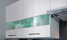 LED Einlegeboden ANTHRAZIT GRAU / WEISS Junona Line für 80 Vitrinenschrank klein 0