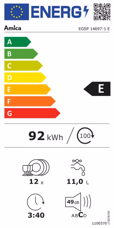 EGSP 14797-1 E - Geschirrspüler, verblendbar Junona Line Geschirrspüler teilintegriert klein 0