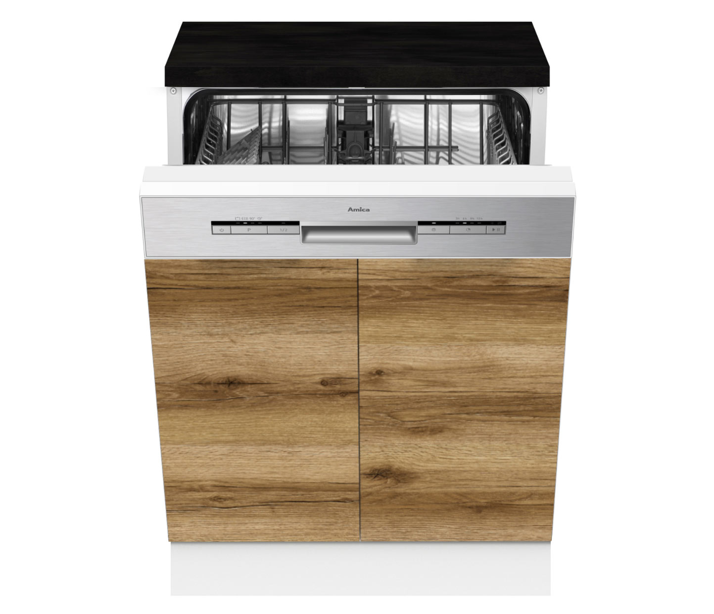 GBS-60 - Teilintegriert - 60cm Breite EICHE DELANO HELL Junona Line Geschirrspülerblende gross 0