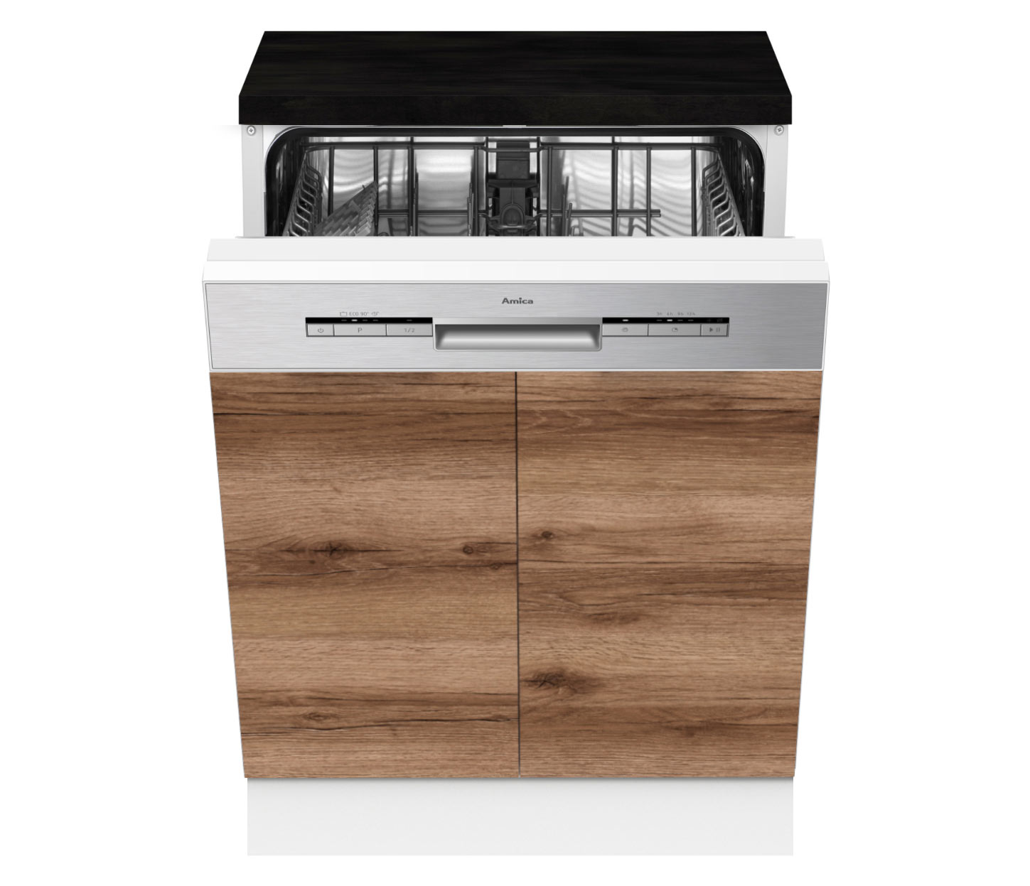 GBS-60 - Teilintegriert - 60cm Breite EICHE DELANO DUNKEL Junona Line Geschirrspülerblende gross 0