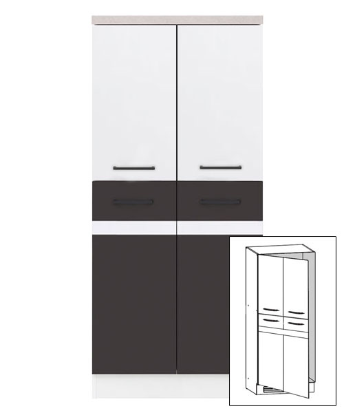 Junona Line Küche ANTHRAZIT GRAU / WEISS KSUS-60/139-KL Junona Line Frontfarbe ANTHRAZIT GRAU / WEISS KSUS-60/139-KL