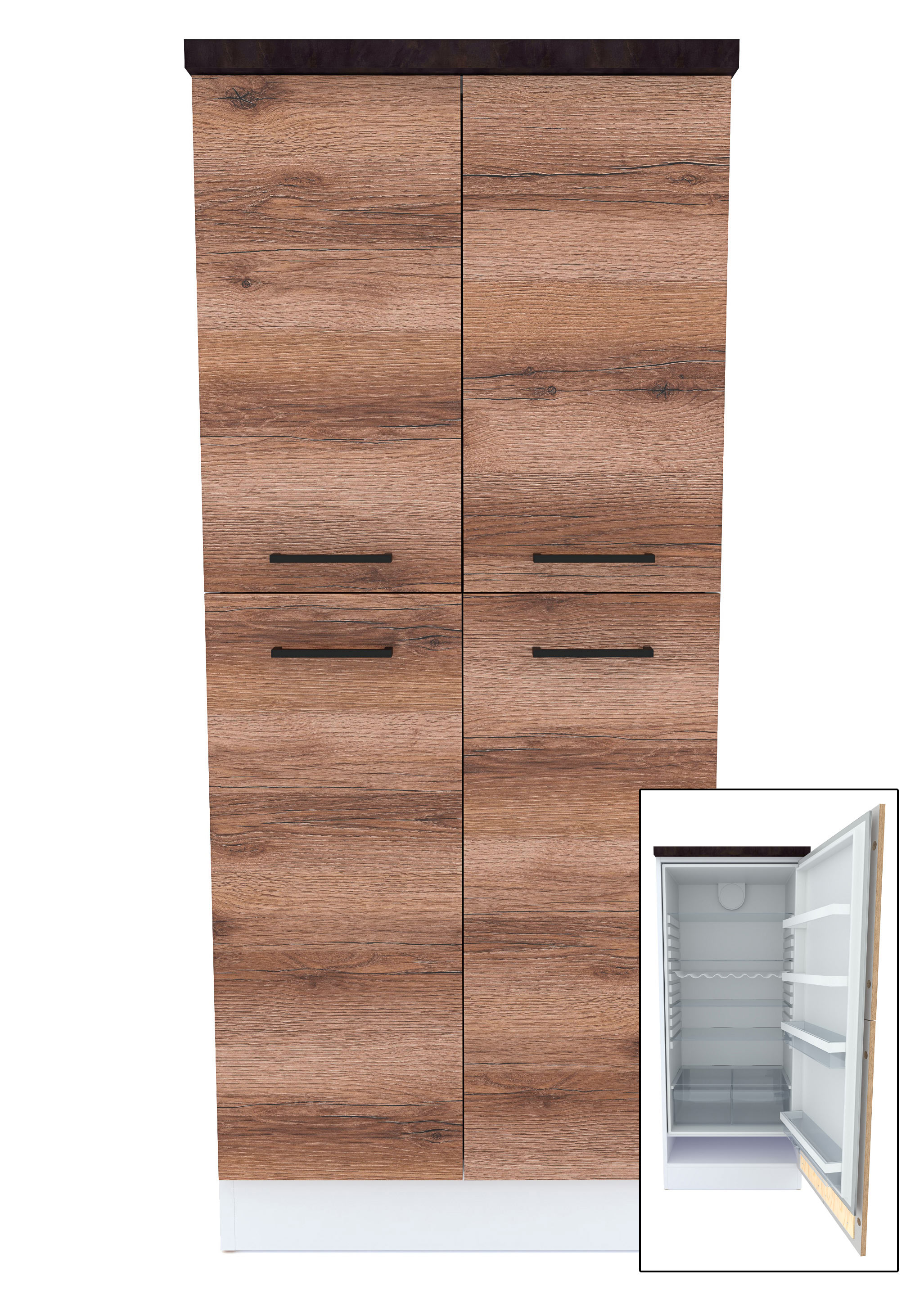 KSUS-60/139-KL EICHE DELANO DUNKEL Junona Line Kühlumbauschrank gross 2