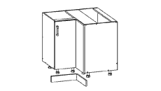 DNW-90/82 - 90x90cm Modern Family Line Eckschrank 90x90cm Galleriebild Klein