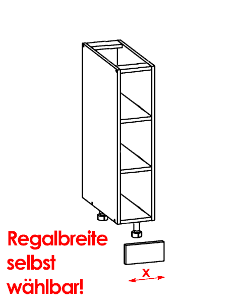 Küchenschrank: G-D-x/82-Regal (Breite wählbar ...