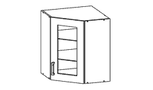 GV-GNWU-60/72-GV 60x60cm Classic Family Line Eck-Vitrinenhängeschrank Galleriebild Klein