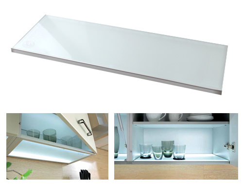 Modern Family Line Küche TOP WEISS (Hochglanz) LED Glasboden LUMINA 80 Modern Family Line Frontfarbe TOP WEISS (Hochglanz) LED Glasboden LUMINA 80