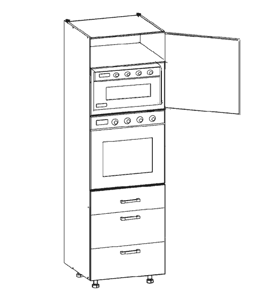 Küchenschrank: DPS-60/207-3S Ofen- und / FIWODO.de Family Einbauschrank Family Family - | Dein Küchen-Online-Shop Line Classic Modern Küchenkollektion | Umbauschrank Line, Classic / Mikrowellenschrank Küchenkollektion Line 