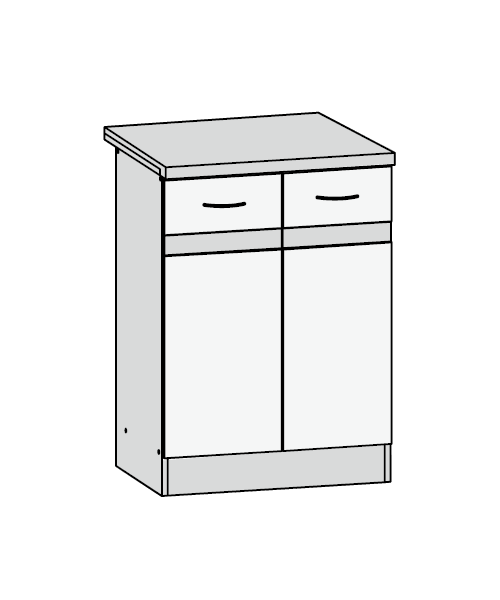 D2D 60 82 unterschrank 60cm 2 tueren junona line