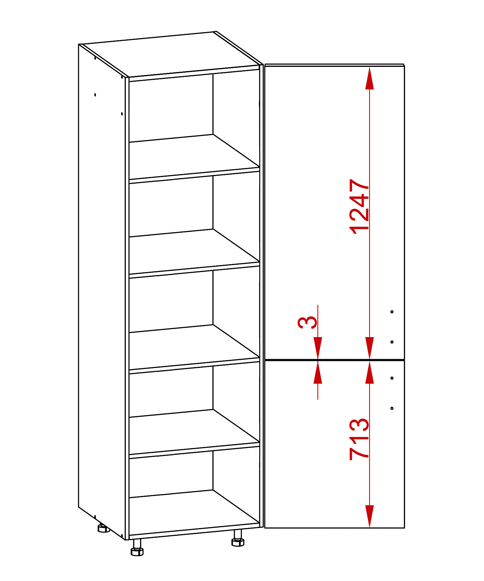 D-60/207 Modern Family Line Kühlschrank-/Vorratsschrank gross 1