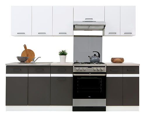 Junona Line Küche ANTHRAZIT GRAU / WEISS Set Junona Line 240 Junona Line Frontfarbe ANTHRAZIT GRAU / WEISS Set Junona Line 240