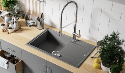 SBE-511T MEGALO Granitspüle Junona Line Granitspüle Grau klein 4