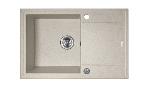 Modern Family Line Frontfarbe (lackiert) SOLE WEISS HOCHGLANZ SBE-411T MEGALO Granitspüle