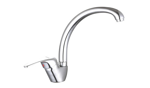 Modern Family Line Frontfarbe (lackiert) SOLE WEISS HOCHGLANZ BKN-067D INGA Küchenarmatur Chrom