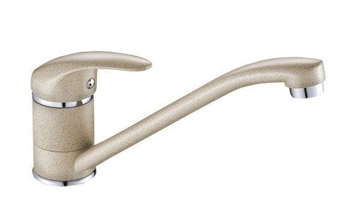 Modern Family Line Frontfarbe (lackiert) SOLE WEISS HOCHGLANZ BGG-460D IGA Granit-Küchenarmatur Beige