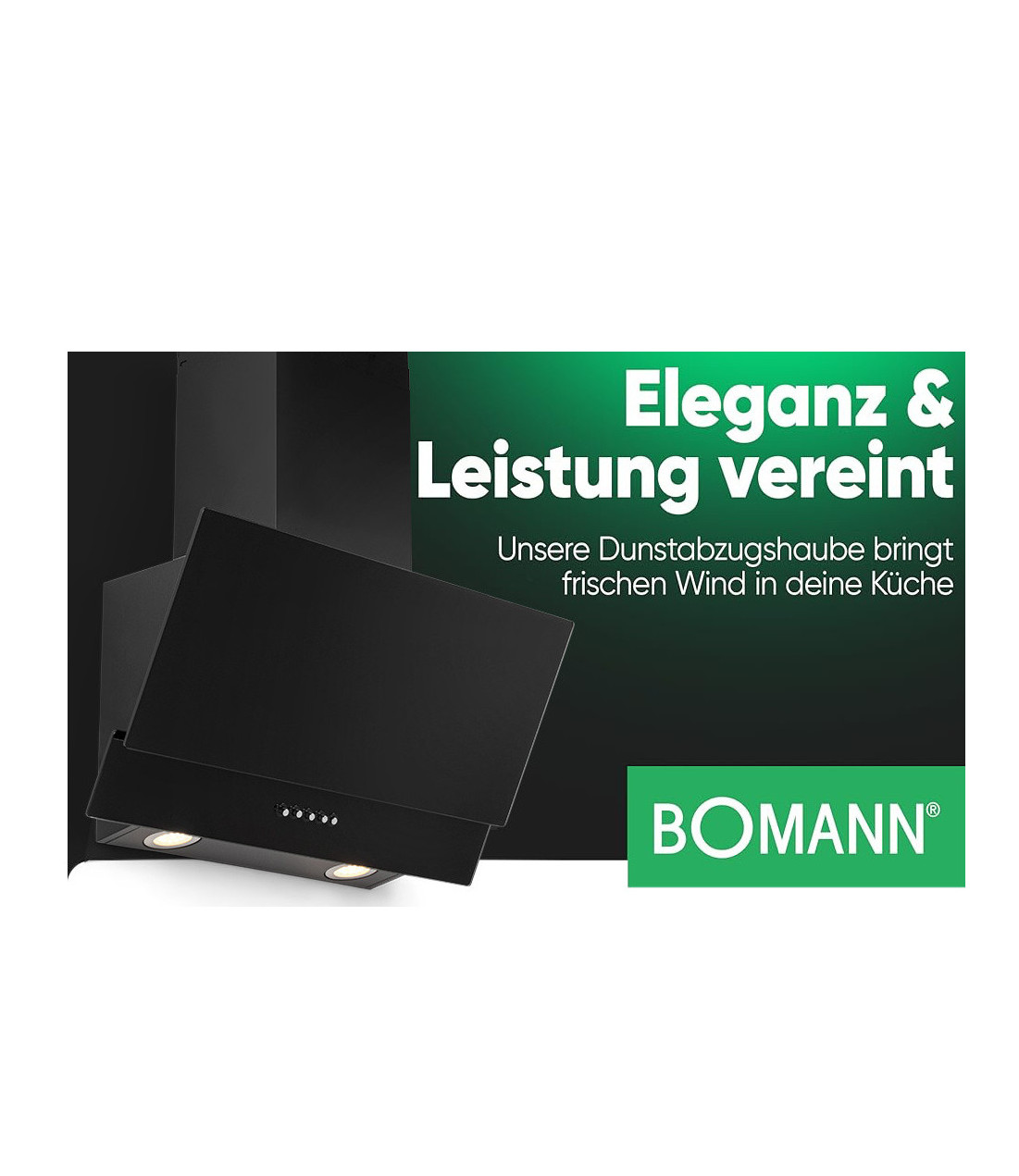 Junona Line Küchenzubehör E-Geräte, Spülbecken, Extras DU 7607 G Bomann Kopffreihaube