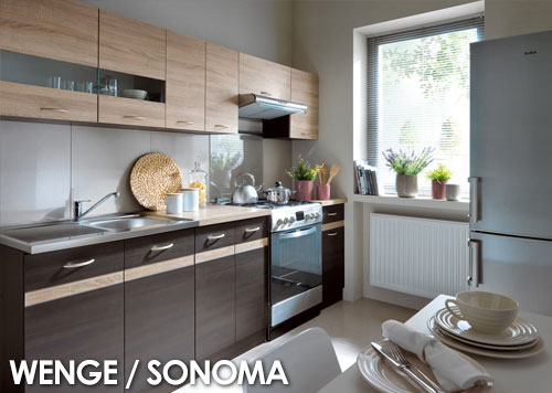 Junona Line Küchen Frontfarbe WENGE / SONOMA Gallerie Küchenkollektion Junona Line Frontfarbe WENGE / SONOMA Gallerie