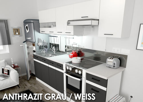 Küchenkollektion Junona Line Frontfarbe ANTHRAZIT GRAU / WEISS Gallerie