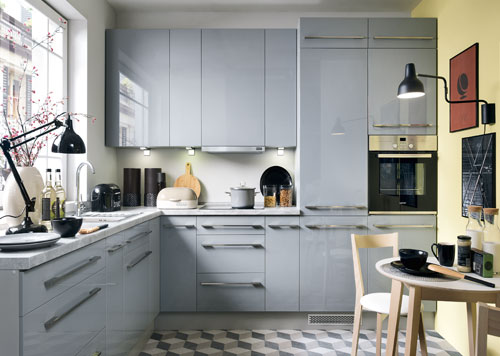 Küchenkollektion Modern Family Line Frontfarbe TOP GRAU 2022 (Hochglanz) Gallerie