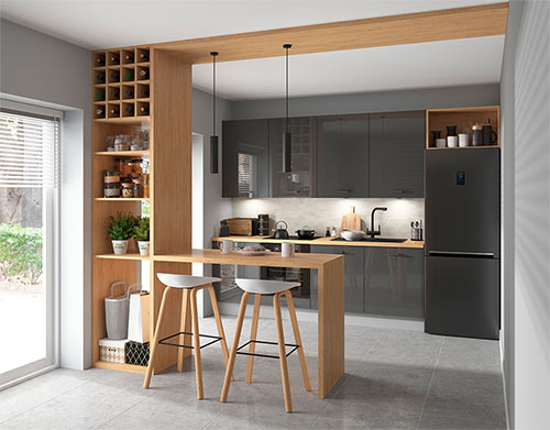 Küchenkollektion Modern Family Line Frontfarbe (lackiert) TAPO ANTHRAZIT PERLGLANZ Gallerie