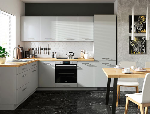 Küchenkollektion Modern Family Line Frontfarbe TOP HELLGRAU MATT Gallerie